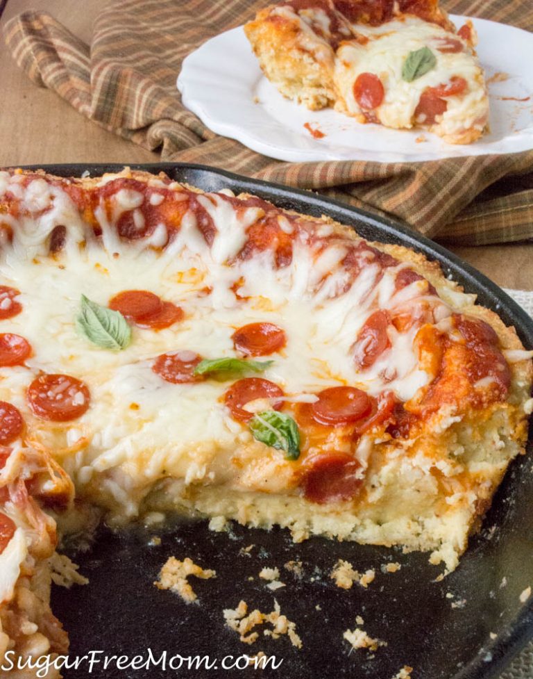 Low Carb Cauliflower Deep Dish Pizza (Nut Free)