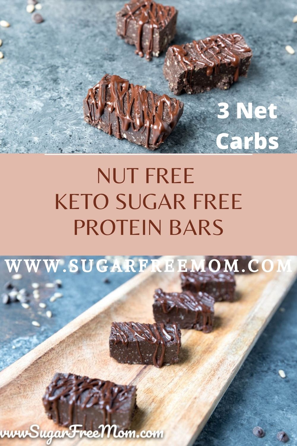 Low Carb Keto Chocolate Protein Bars (Nut Free)