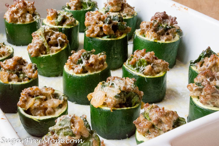 Cheesy Sausage Spinach Zucchini Cups (Gluten Free, Low Carb)