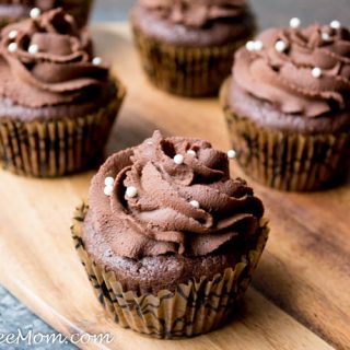 Low Carb (Nut Free) Chocolate Ganache Filled Cupcakes