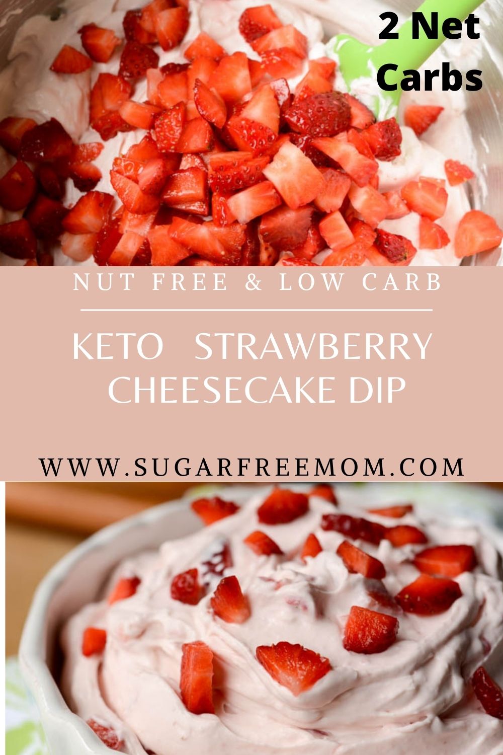 Sugar Free Keto Low Carb Strawberry Cheesecake Dip