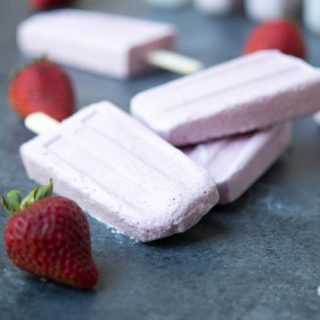 3 Ingredient Paleo Strawberry Cream Popsicles (Low Carb)