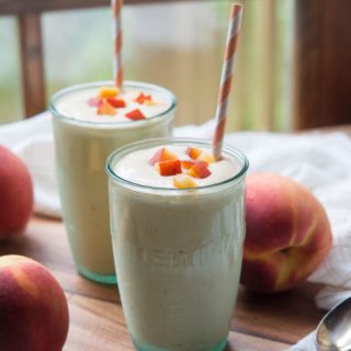 Low Carb Peaches and Cream Protein Smoothie