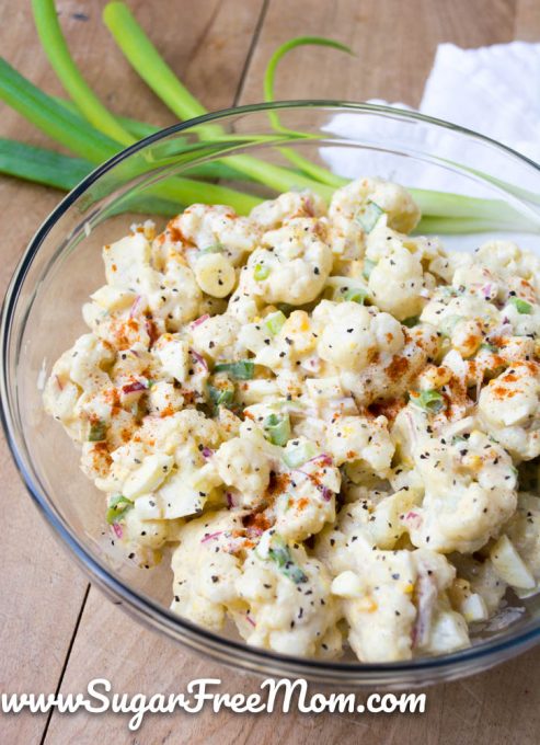 Keto Cauliflower Potato Salad - Sugar-Free Mom