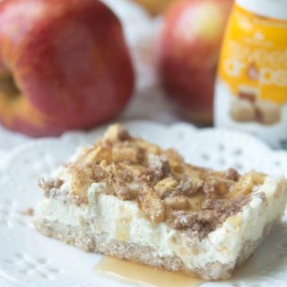 Keto Low Carb Caramel Apple Cheesecake Bars