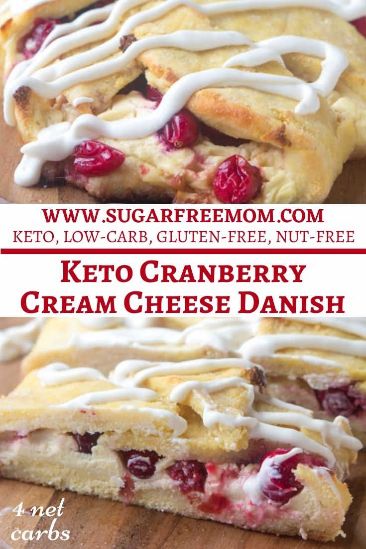 Sugar Free Keto Nut Free cranberry Cream Cheese Danish