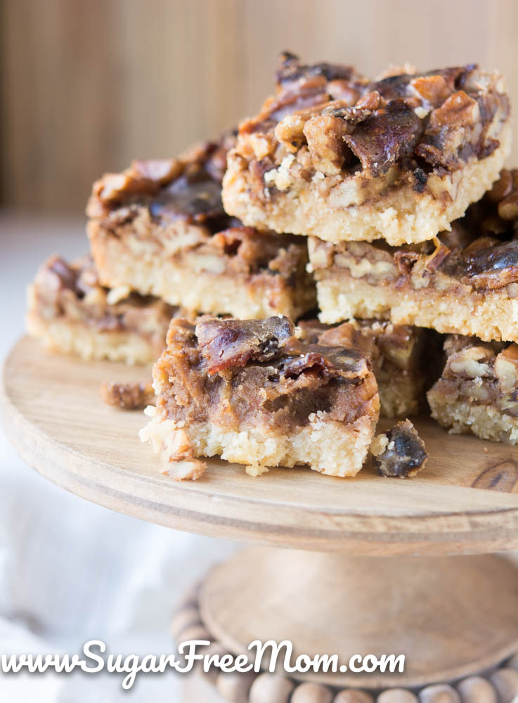 Low Carb Candied Bacon Pecan Pie Bars