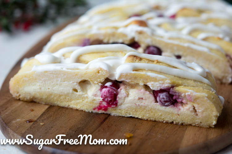 Sugar Free Low Carb Cranberry Cream Cheese Danish (Nut Free)