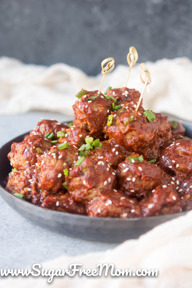 Low Carb Sweet and Sour Cocktail Meatballs