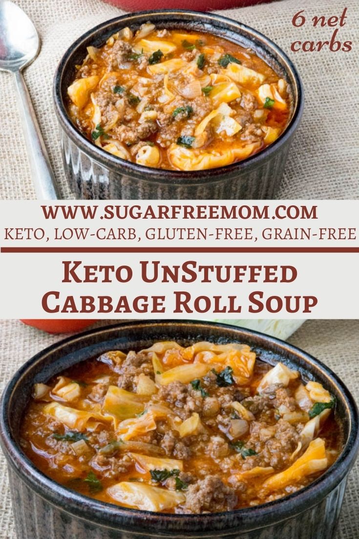 Easy Slow Cooker, Stove Top or Instant Pot Keto Cabbage Roll Soup
