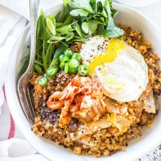 Keto Kimchi Fried Cauliflower Rice