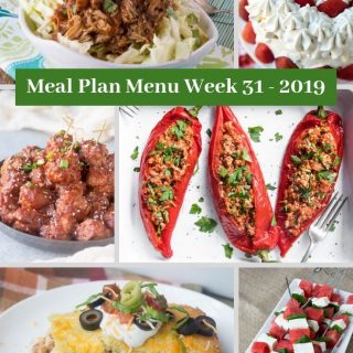 Meal Plan Menu Week 31 2019 - Pinterest