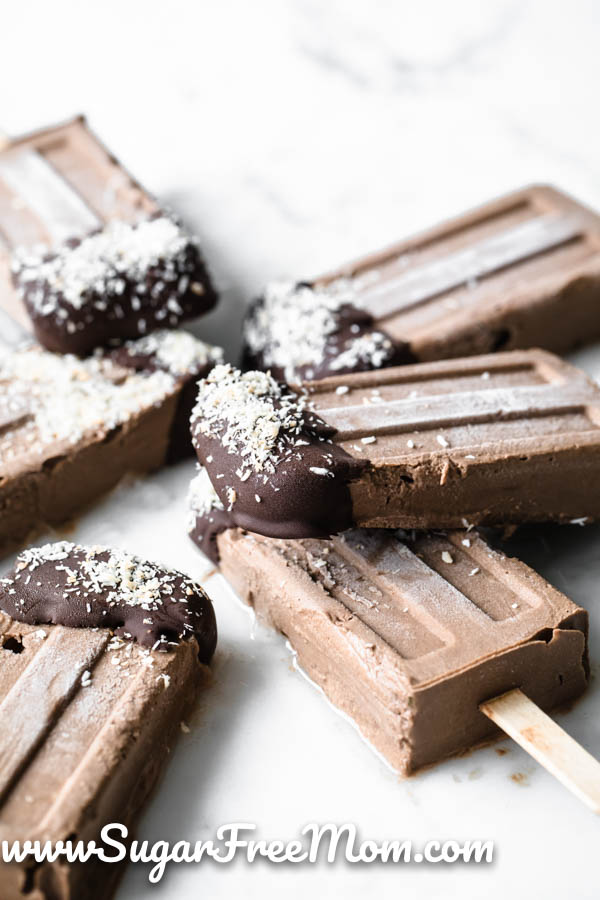 Dairy Free Chocolate Coconut Popsicles (Keto, Sugar Free)