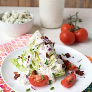 Keto Iceberg Wedge Salad with Keto Blue Cheese Dressing