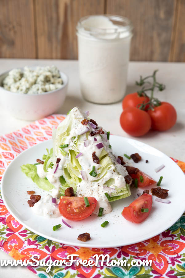 Keto Iceberg Wedge Salad with Keto Blue Cheese Dressing