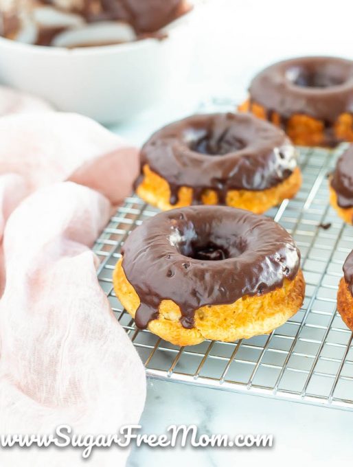 Sugar Free Chocolate Glazed Donuts (Keto, Gluten Free, Low Carb)