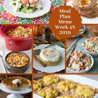 Meal Plan Menu Week 48 2019 - Pinterest