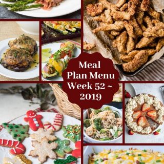 Meal Plan Menu Week 52 - 2019 Pinterest