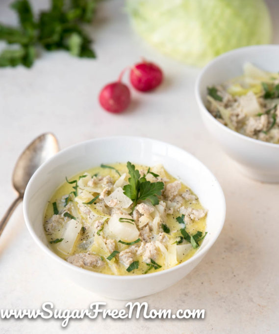 Keto Cream of Chicken Soup with Cabbage