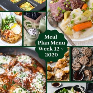 Meal Plan Menu Week 12 -2020 Pinterest