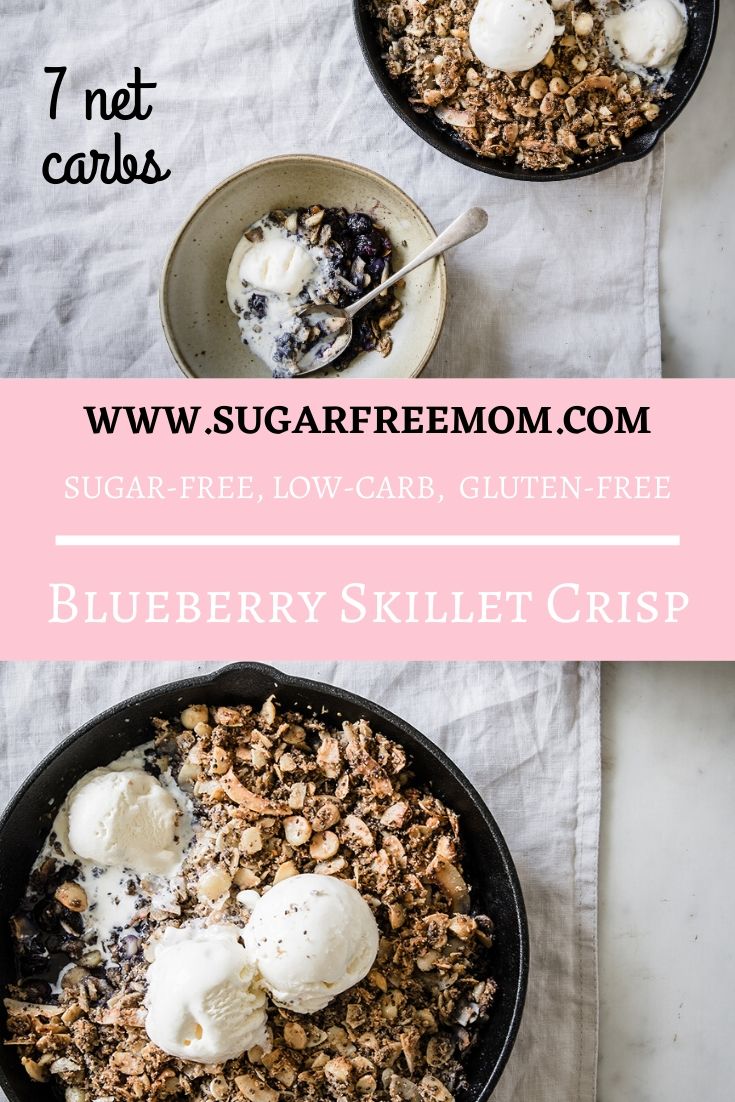 Super Easy Low-Carb Skillet Blueberry Crisp