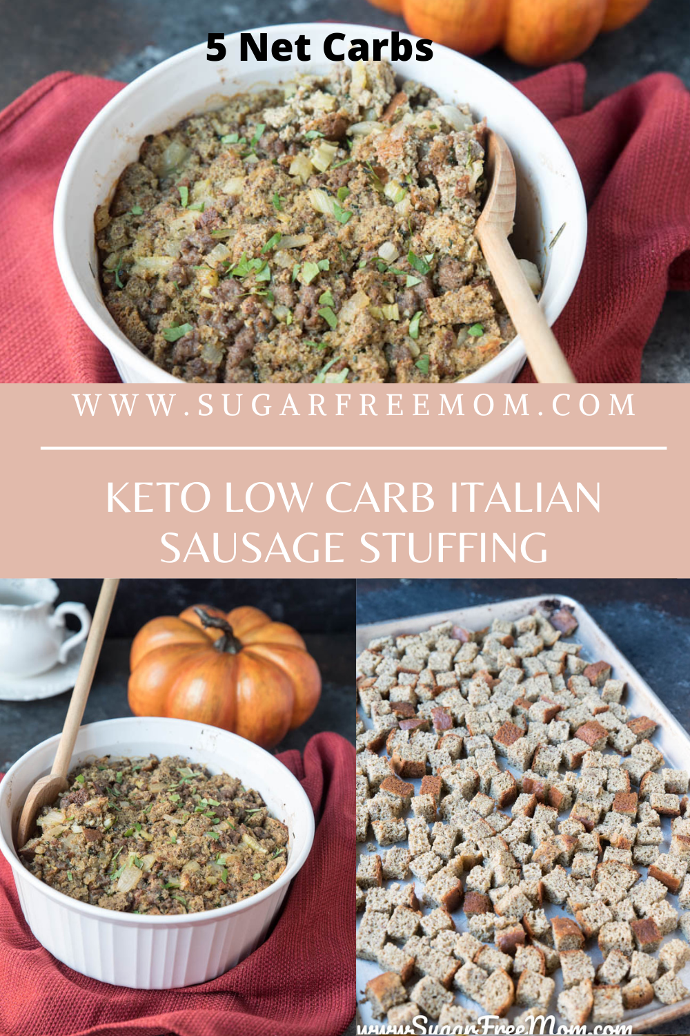 Keto Italian Sausage Stuffing (Low Carb, Gluten Free, Nut Free)