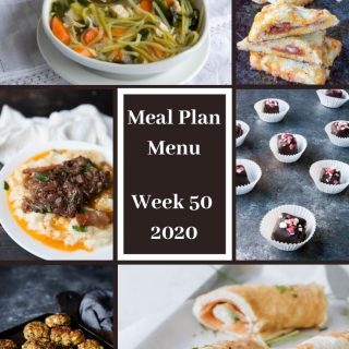 Meal Plan Menu Week 50 - 2020 Pinterest