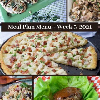Meal Plan Menu Week 5 - 2021 Pinterest