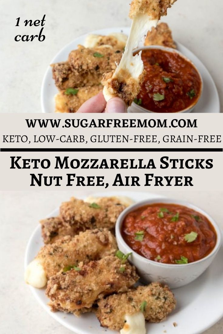 Keto Mozzarella Sticks (Nut Free, Air Fryer)