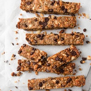 Keto Peanut Butter Chocolate Chip Granola Bars portrait 5- 720px x 1080px