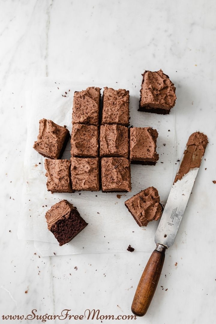 Easy Sugar Free Keto Sheet Pan Chocolate Truffle Cake