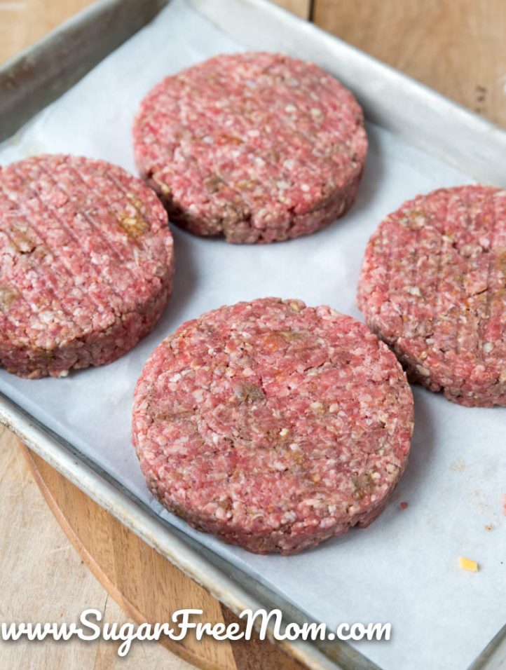 Keto Bacon Cheddar Stuffed Air Fryer Burgers