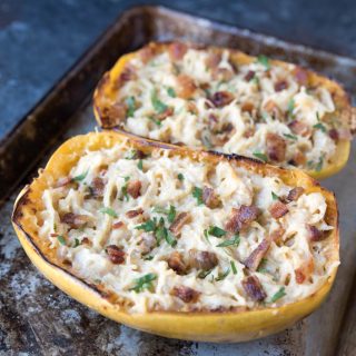 Low Carb Alfredo Spaghetti Squash