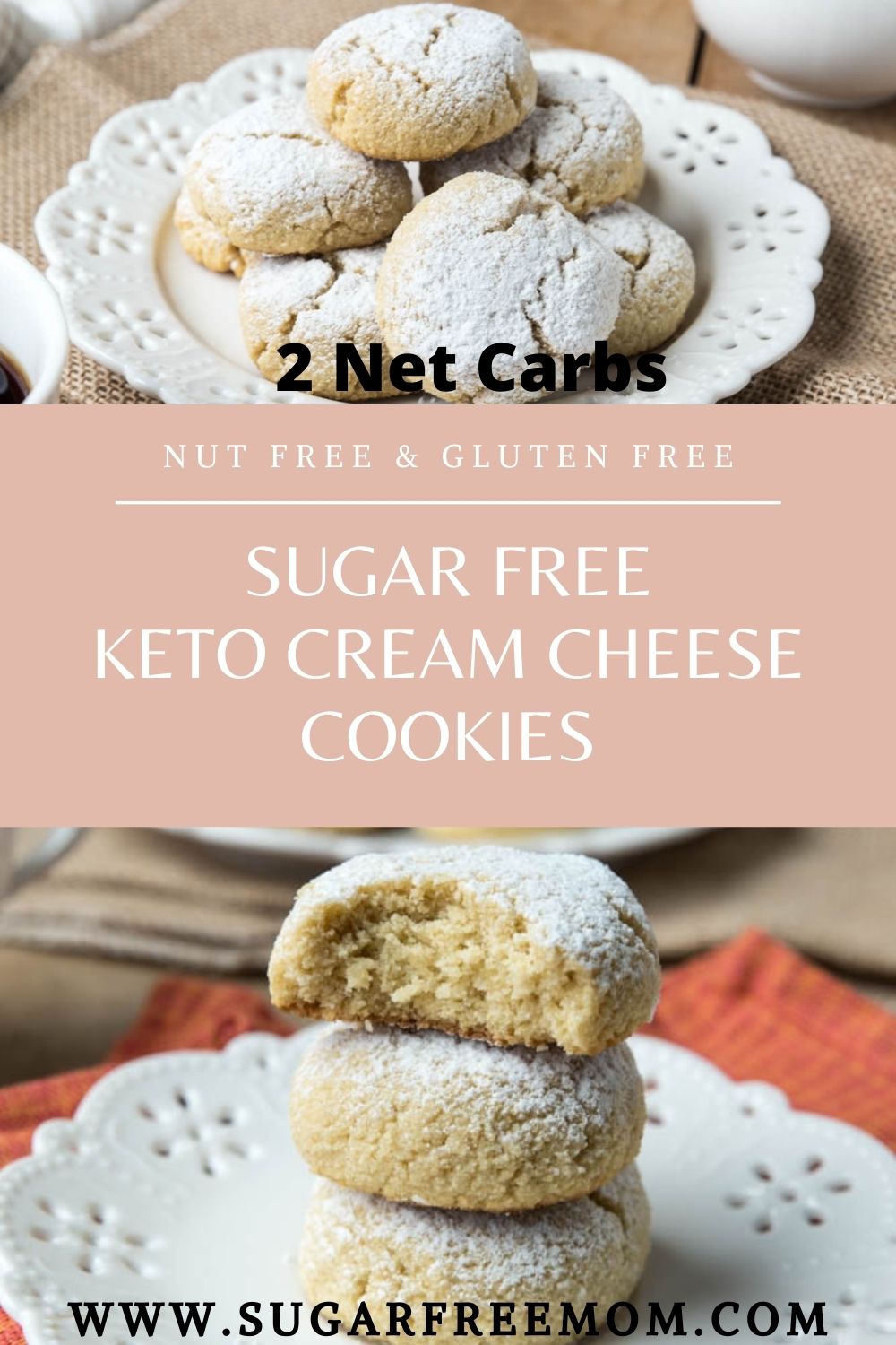 Sugar Free Keto Cream Cheese Cookies (Low Carb, Nut Free, Gluten Free)