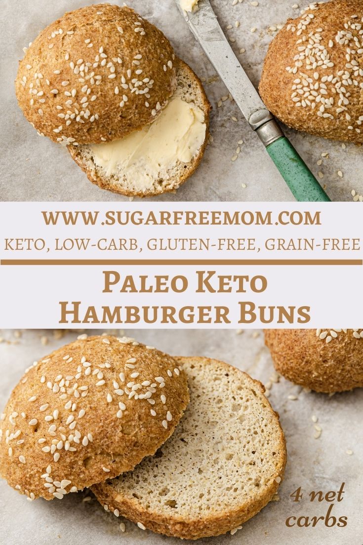 Paleo Keto Hamburger Buns (Gluten Free, Low Carb, Nut Free Option)