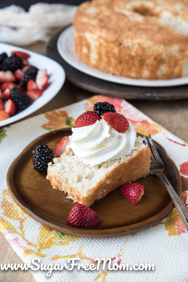 This deliciously fluffy, light and airy keto angel food cake is sugar free, keto, nut free, grain free, and gluten free! It's made with just 8 ingredients and is just 61 calories with 3 net carbs per slice!