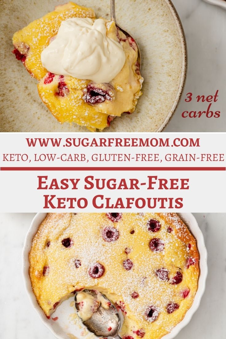 Easy Sugar Free Keto Clafoutis with Raspberries (Low Carb, Gluten Free)