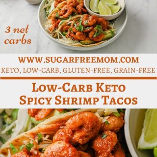 Low-Carb Keto Spicy Shrimp Tacos - Pinterest Graphic