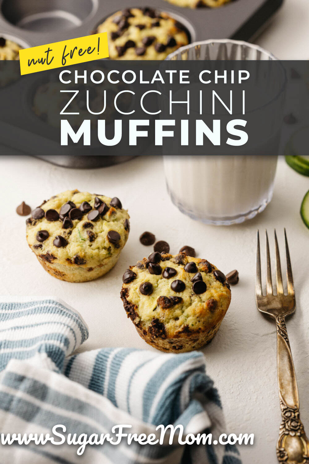 Sugar Free Low Carb Keto Chocolate Chip Zucchini Muffins