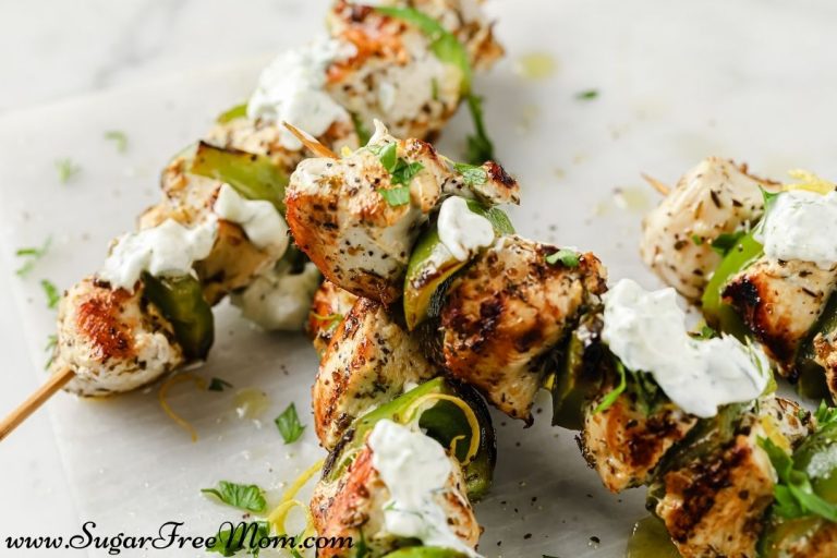 Low Carb Lemon Garlic Chicken Kebabs