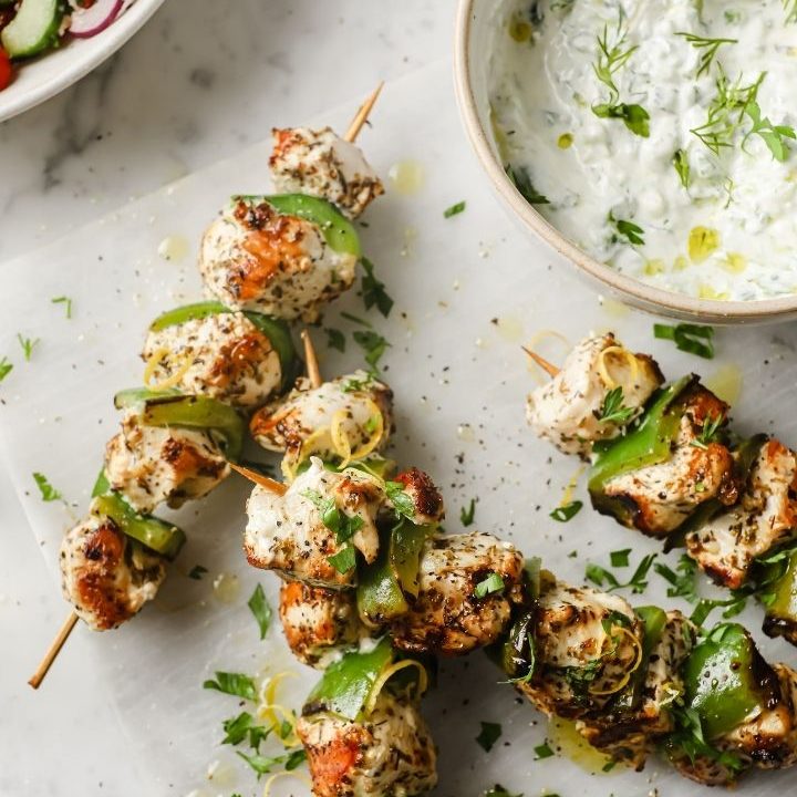 Low Carb Lemon Garlic Chicken Kebabs