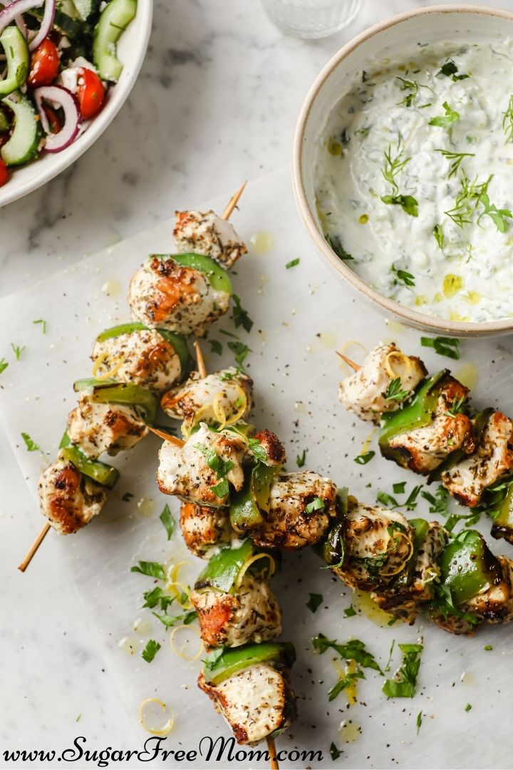 Grilled Lemon Garlic Chicken Skewers Recipe – Grilled Chicken