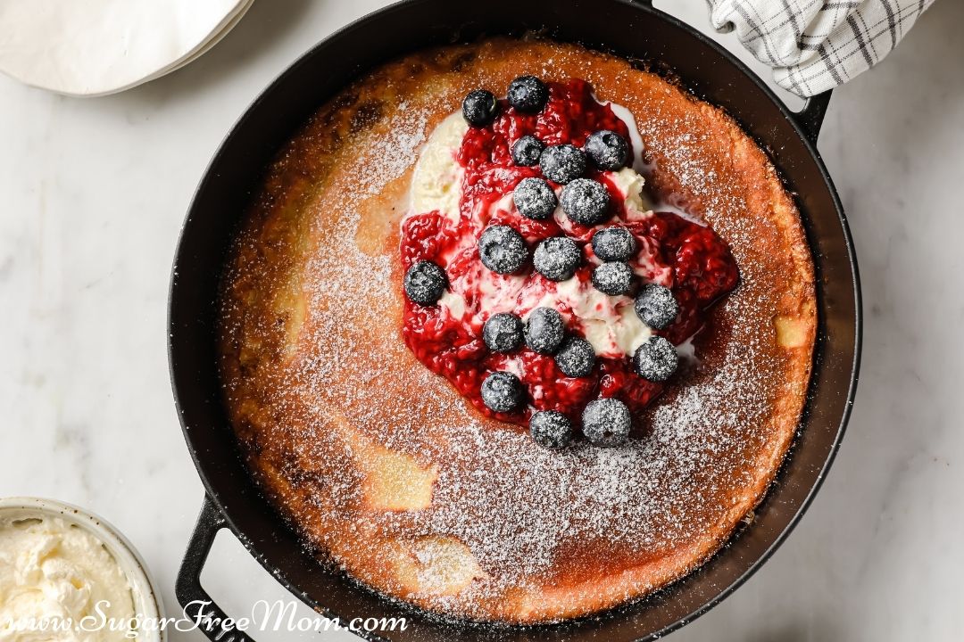 Sugar Free Cast Iron Skillet Keto Dutch Baby