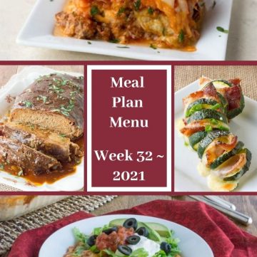 Meal Plan Menu Week 32 2021 - Pinterest