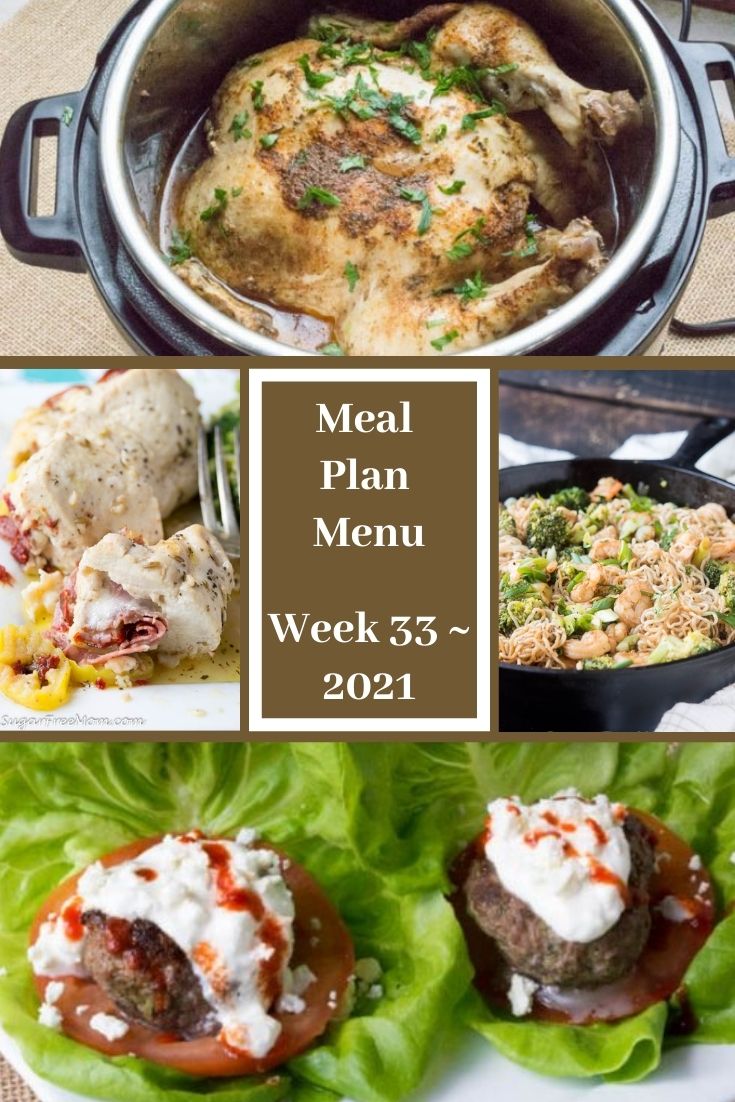 Menú del plan de comidas de ayuno bajo en carbohidratos Keto Semana 33