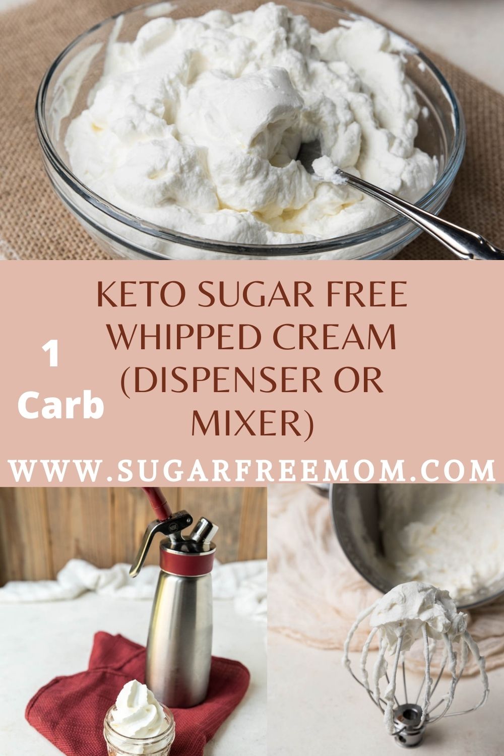 Sugar Free Whipped cream made in a whipped cream dispenser or mixer!