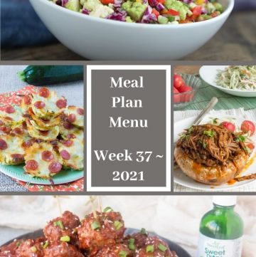 Meal Plan Menu Week 37 2021 - Pinterest