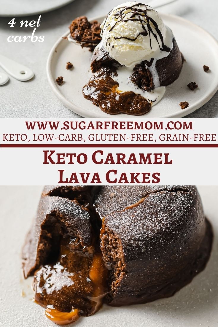 Sugar Free Keto Chocolate Caramel Lava Cakes Recipe