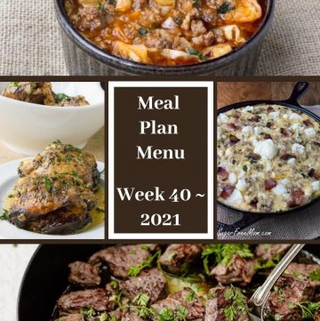 Meal Plan Menu Week 41 2021 - Pinterest