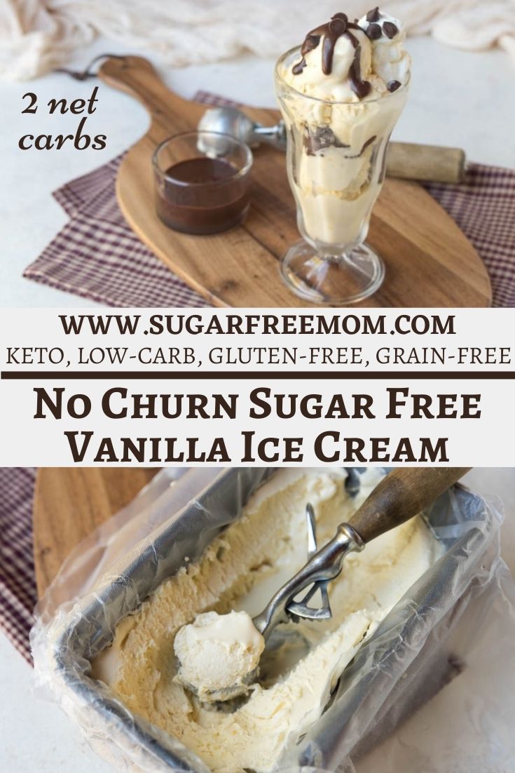 Keto Sugar Free Vanilla Ice Cream (NO CHURN)